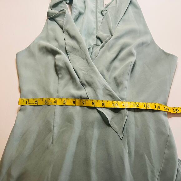 C/Meo Collective Be About You Ruffle Maxi Dress Size Large Sage Green - Picture 8 of 10